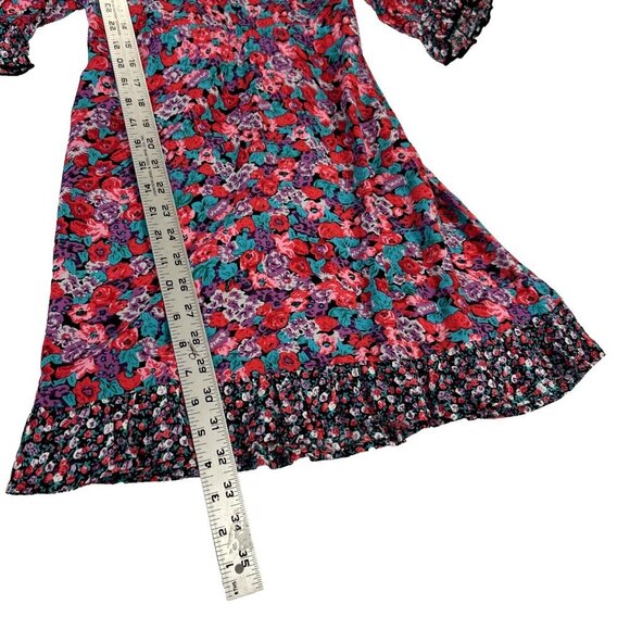 Rixo for Target Womens Dress 10 Ruffle Pink Floral Print Tie-Back Mini Romantic - Picture 4 of 7